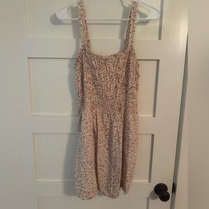 Saltwater LUXE Cream and Tan Patterned Mini Dress